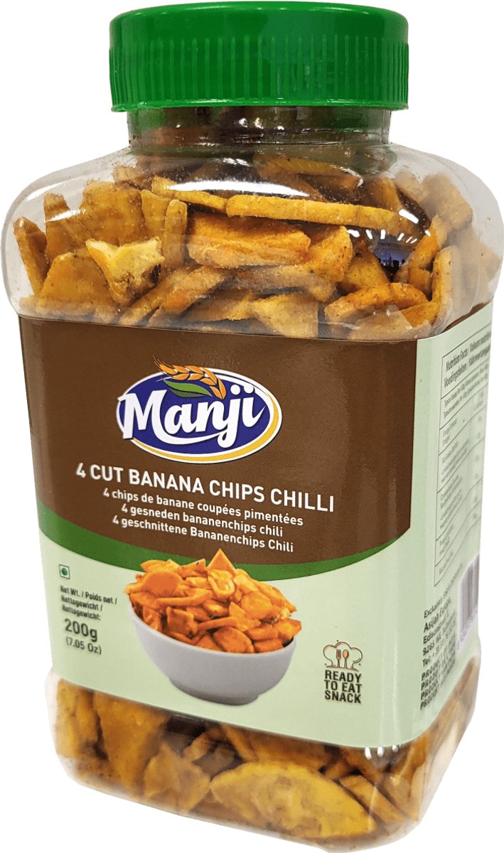 Manji - Gesneden Bananen Chips Chili - 3x 200 g