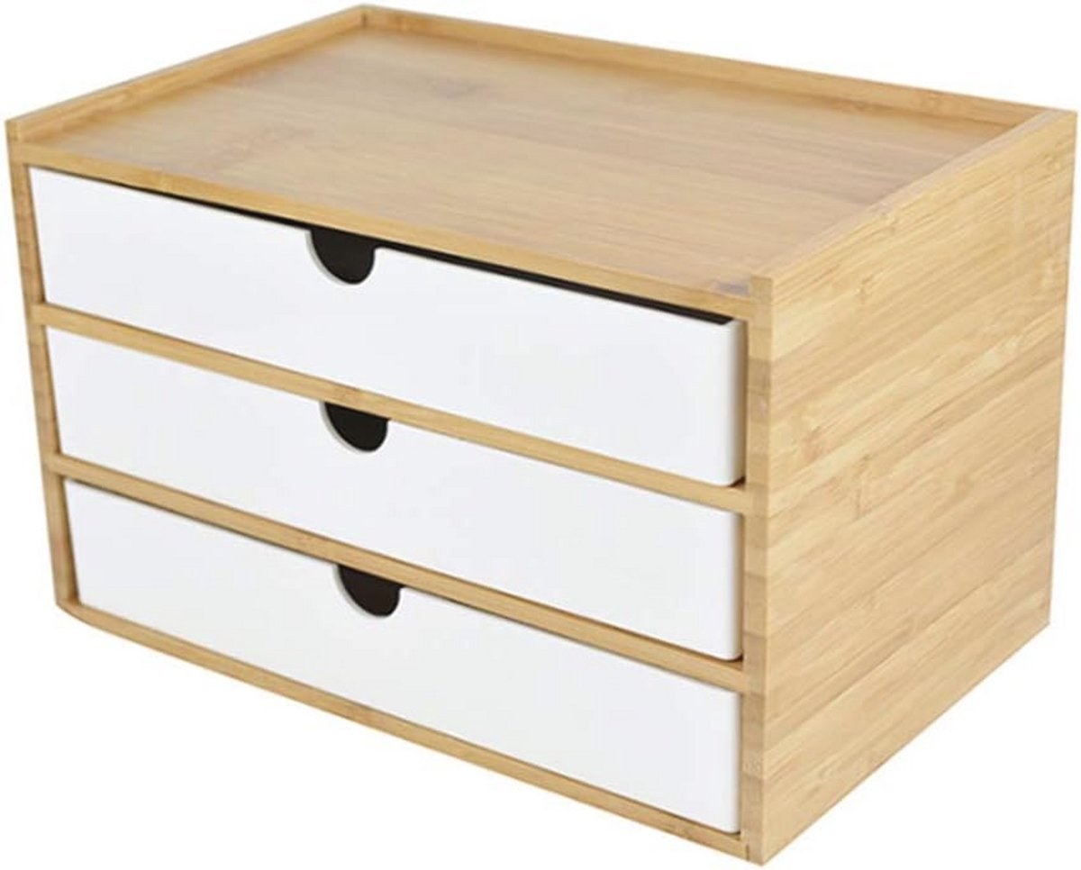 Opbergdoos met Lades voor Sieraden en Kantooraccessoires - Vintage Houten Organizer