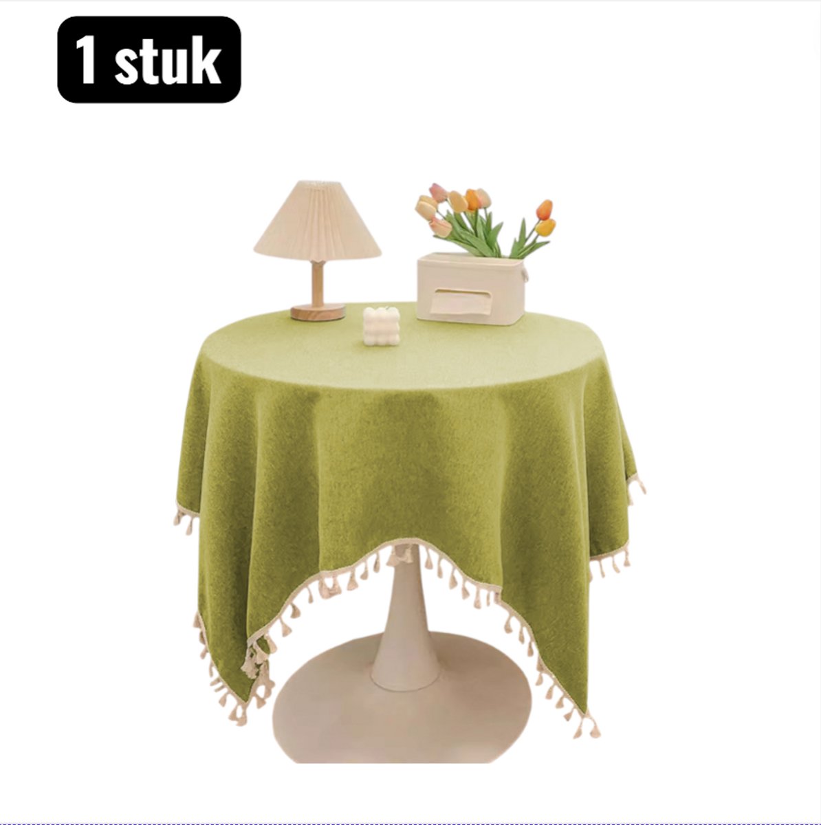 1 stuk - Tafelloper - Tabel loper - Waterdichte TV Meubel Beschermer - Lange Tafelkleed in Katoen Look Stijl - 140X220cm - Lange tafeldecoratie- Katoen Linnen Look - Groen