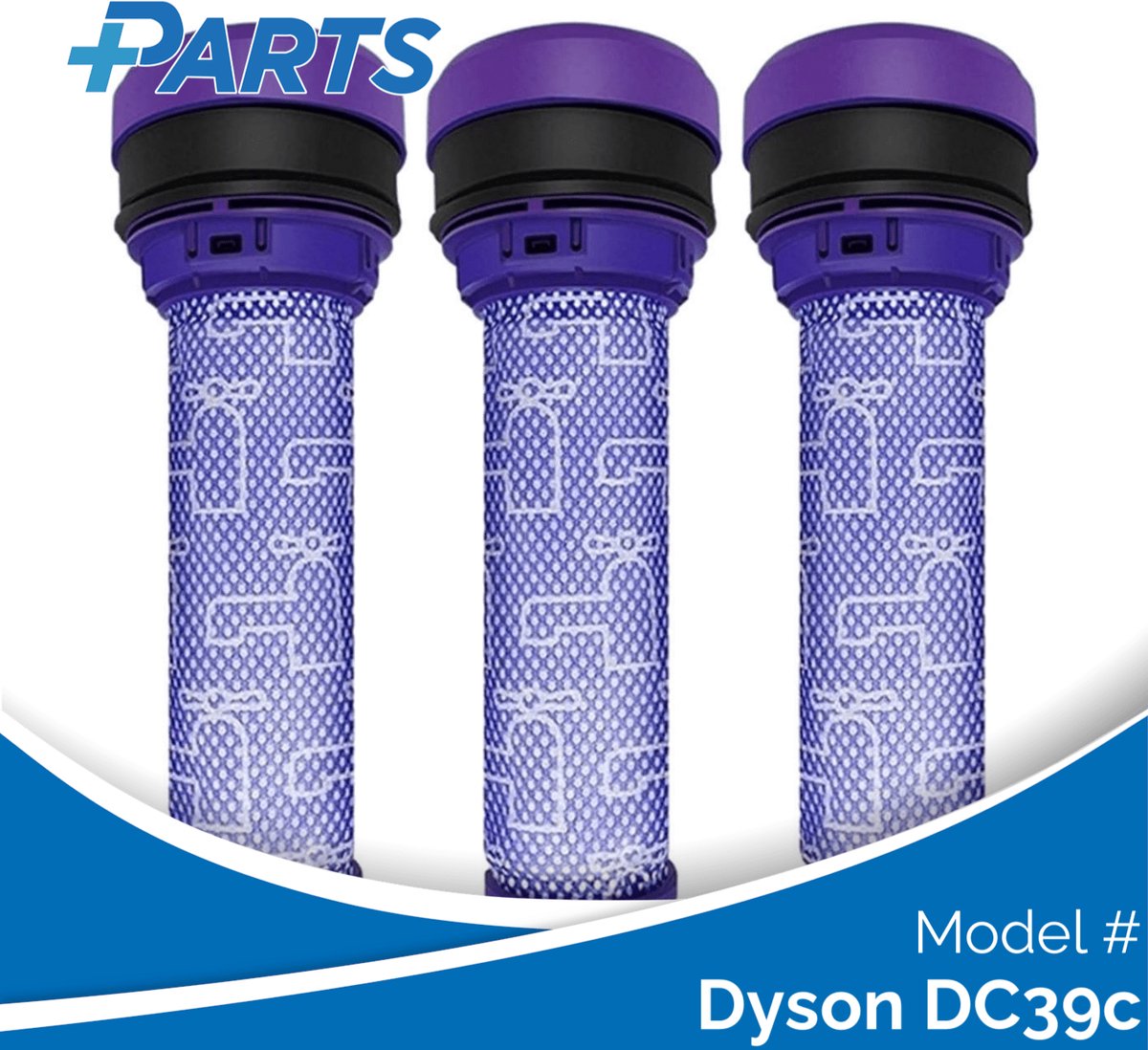 Dyson DC39c Filters (3 Stuks, Plus.Parts® alternatief voor 923413-01)