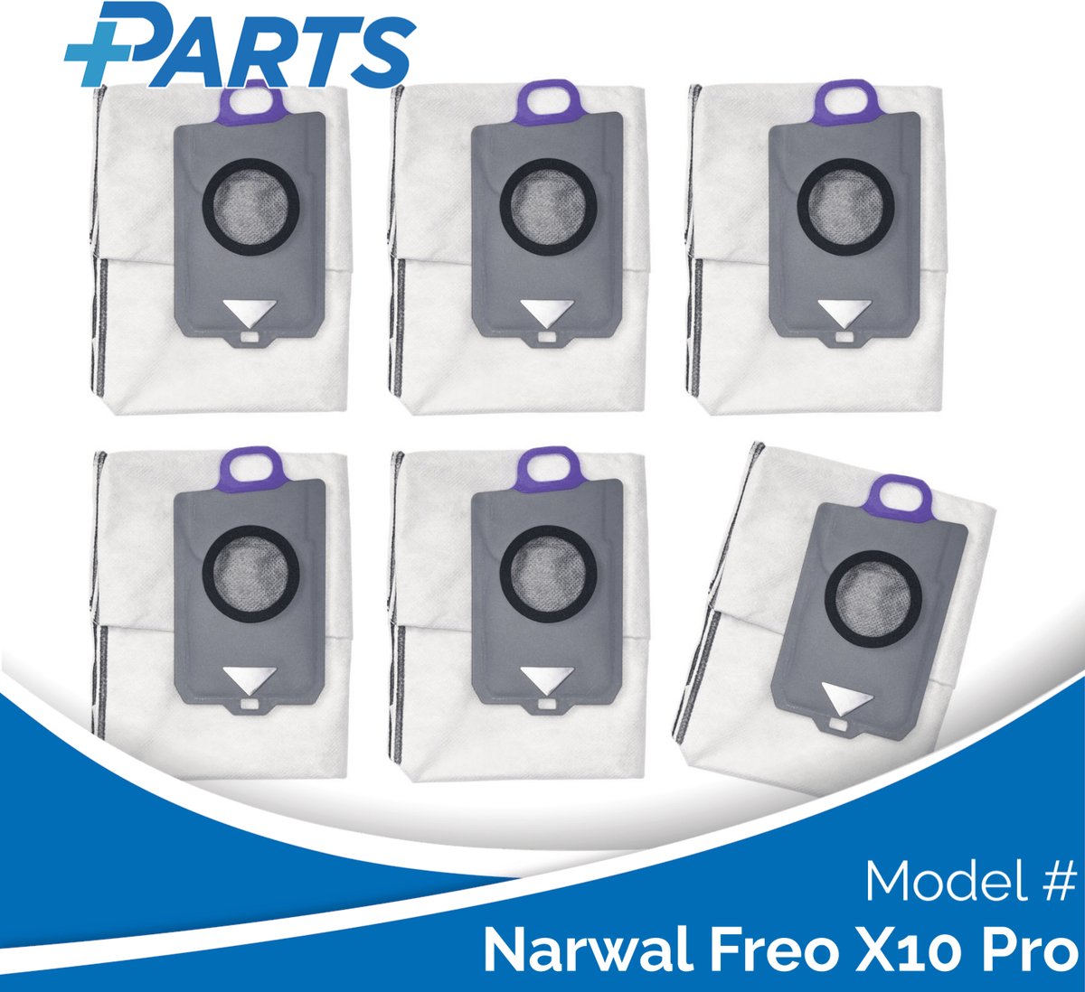 Narwal Freo X10 Pro Stofzakken (6 Stuks, Plus.Parts® alternatief voor CP-PJ-A00129-00-00)