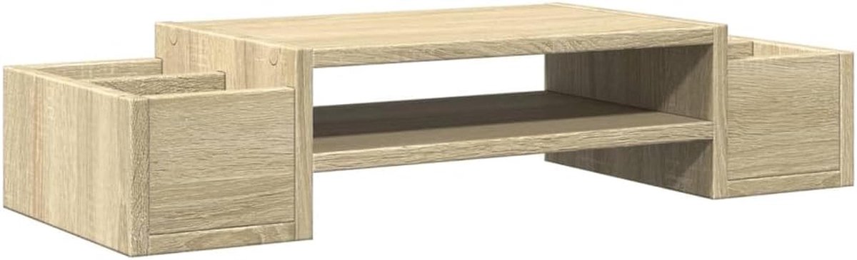 Monitorstandaard met Opbergruimte 70x27x15 cm - Hout Sonoma Eiken