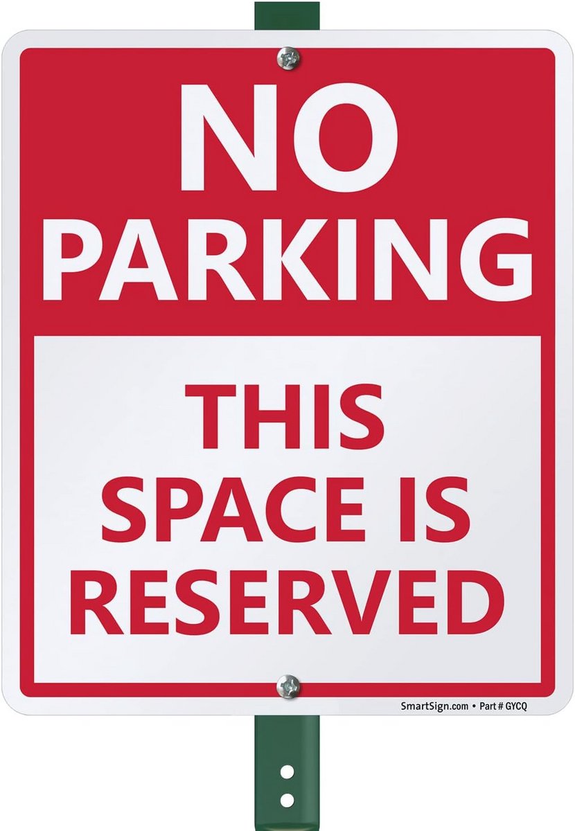 Geen parkeerplaats - gereserveerd bord voor tuin of oprit, 40 mil aluminium, 30 x 25 cm, weerbestendig