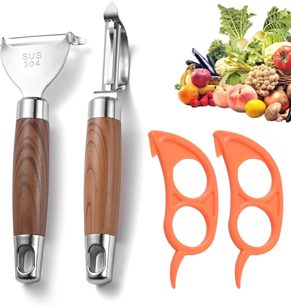 Roestvrijstalen Aardappelschiller Set - 2 stuks Dunschillers voor Groenten en Fruit