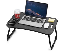 Opvouwbare Laptop Bureau met Bekerhouder en Tablet Slot - Draagbare Studeertafel voor Thuis en Onderweg