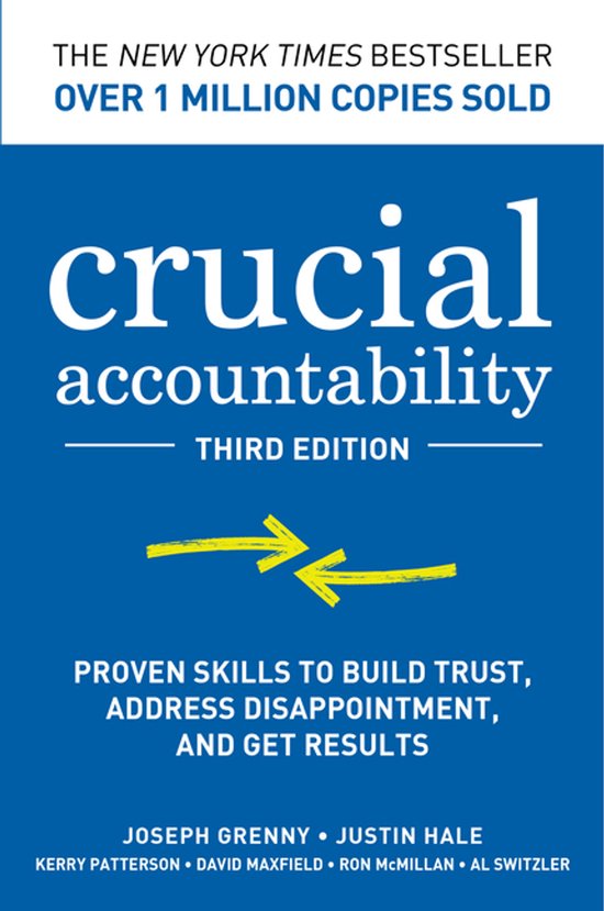 Boek "Crucial Accountability" derde editie, met de tekst "The New York Times Bestseller" en "Over 1 Million Copies Sold".