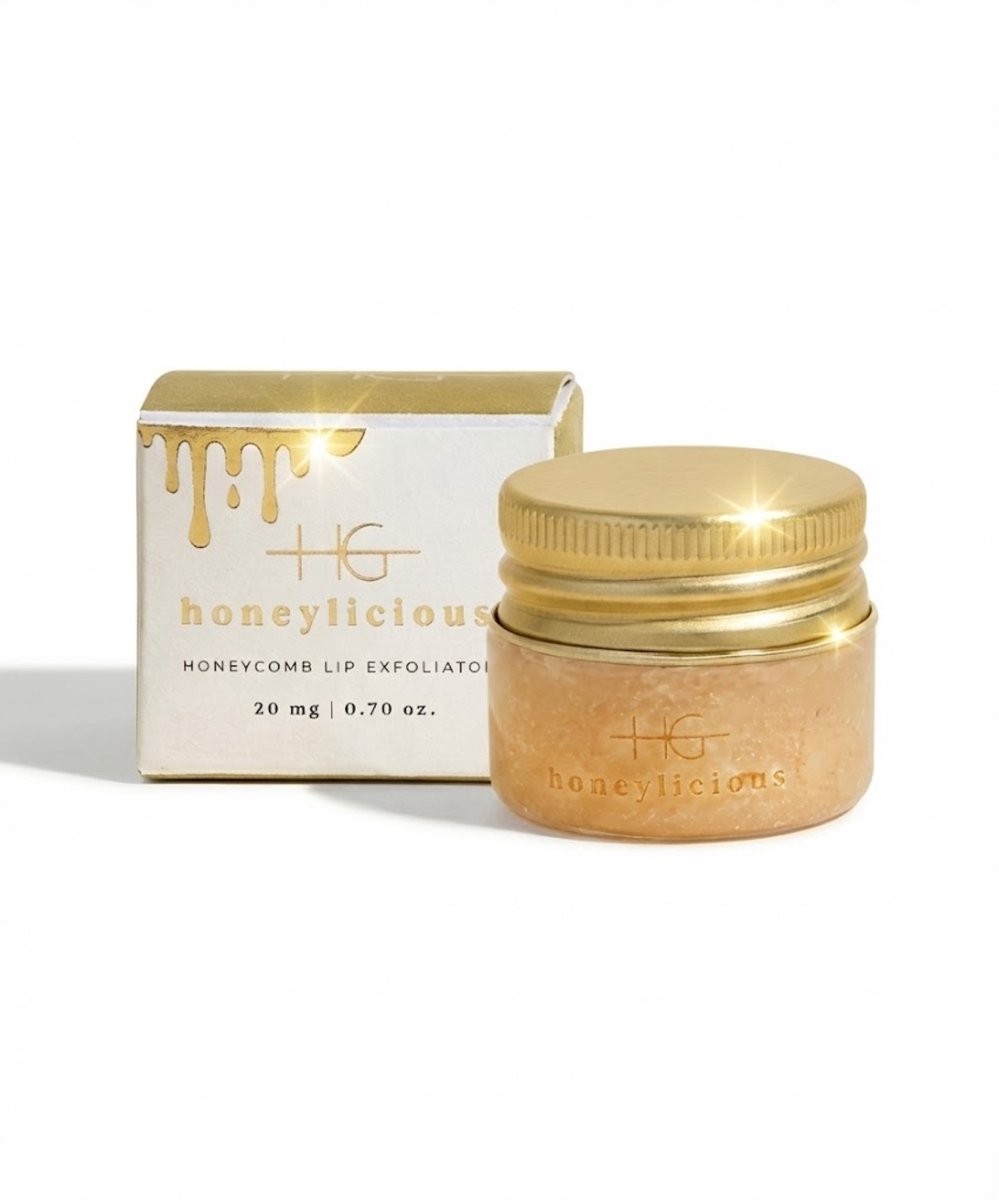 HG Aesthetics Honeylicious Lip Scrub met Honing - Honingraat Lippenbalsem & Exfoliator - Hydraterende Lipverzorging voor Zijdezachte, Gladde & Stralende Lippen - Lipgloss Effect - Perfect Kerstcadeau voor Haar - (20 ml) - cadeautje vrouw