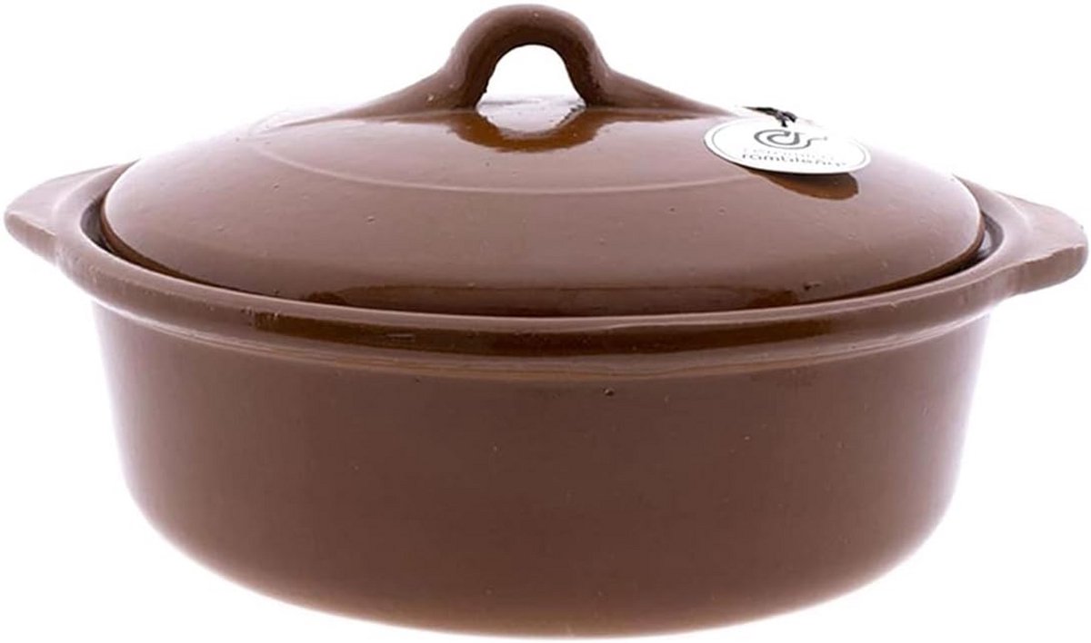 Ovenvaste Keramische Pan met Deksel voor Direct Koken en Stoofschotels