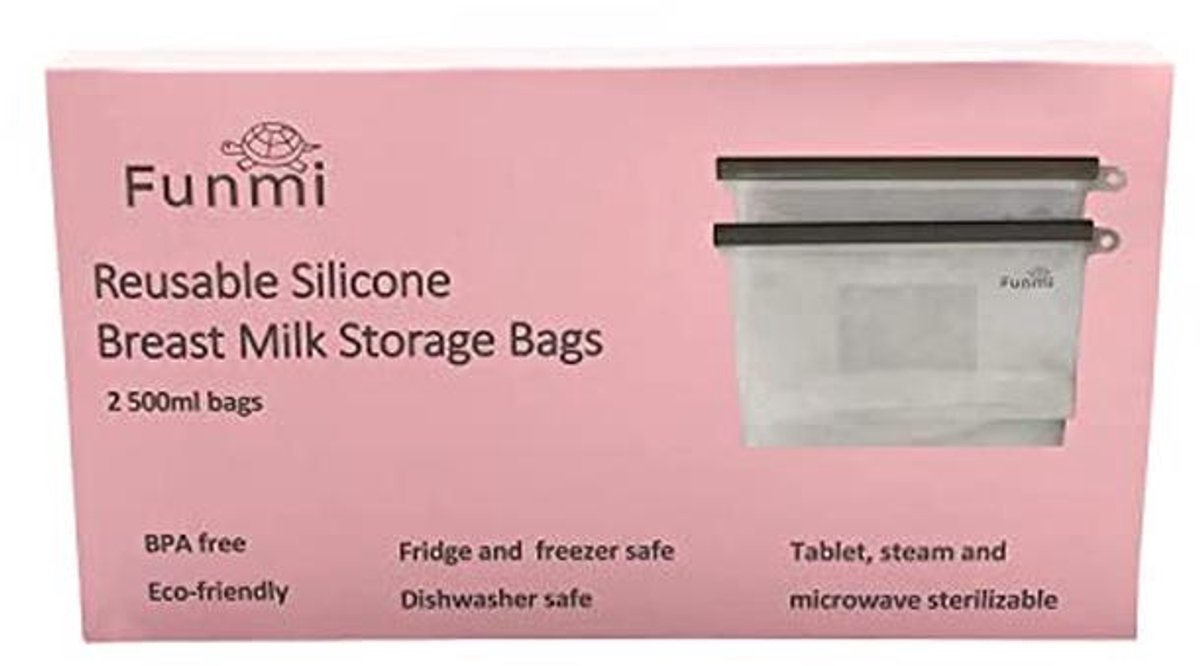 Herbruikbare Siliconen Moedermelk Opslagzakken - Makkelijk Gieten - Lekvrij en Vriesbestendig - 500 ml, Set van 2 — cadeau in Cadeau-ideeën - foto 3