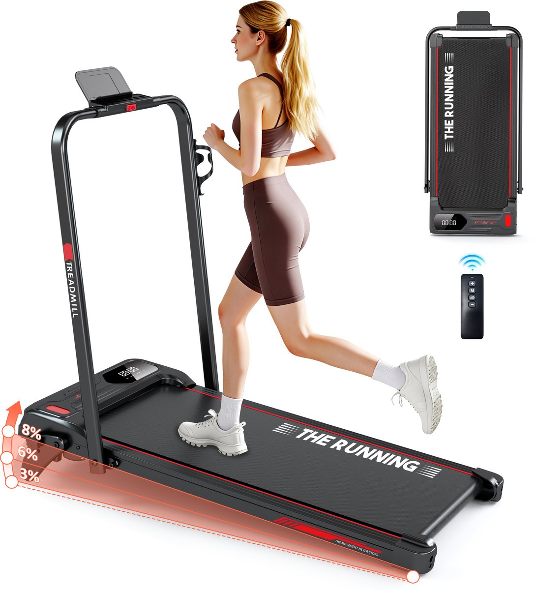 YEE RUN Elektrische Loopband 2,5pk Motor - met 8% Helling