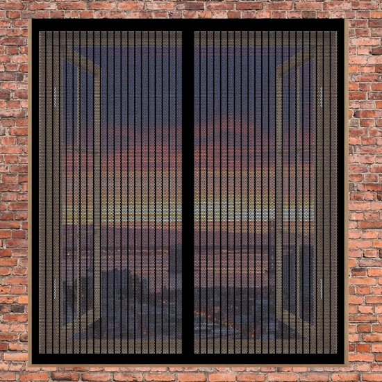 Porte Moustiquaire Magnétique 90x110 cm - Grillage Noir sans Perçage pour Balcon et Portes Coulissantes