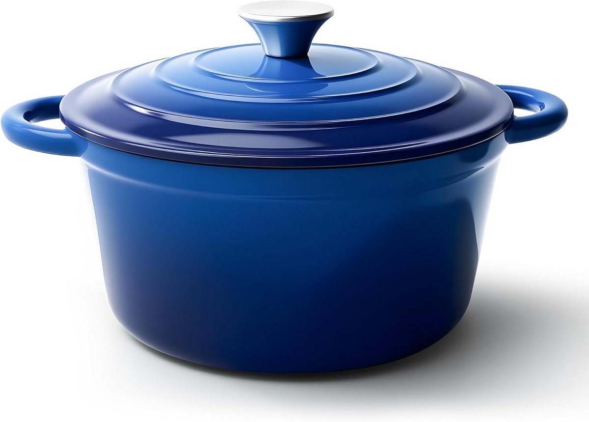 Gietijzeren Dutch Oven 6 Liter - Donkerblauw