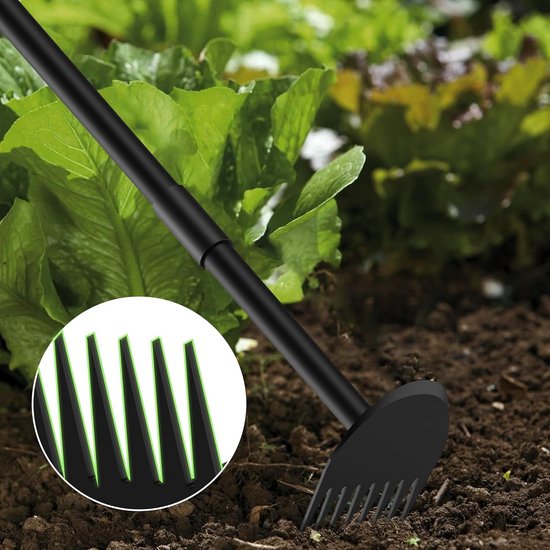 2-in-1 schoffel met verstelbare steel 37-150 cm - stevige metalen tuinschop voor graven, wieden en losmaken van de grond — afbeelding 3