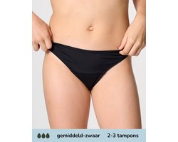 Moodies menstruatie zwemkleding tiener - Bikini Broekje - gemiddeld - zwaar kruisje (S) - Zwart