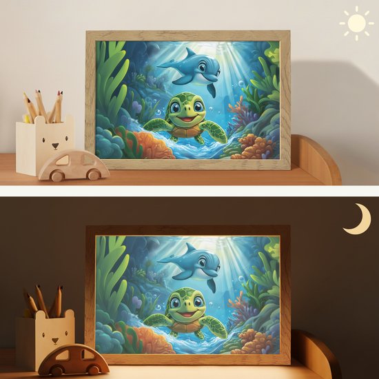 Lichtbak met kabel 20 x 30 cm Baby olifant van Periglass — afbeelding 4