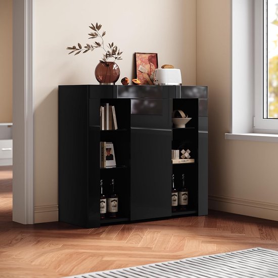 vidaXL Dressoir 80x36x75 cm bewerkt hout zwart eikenkleurig
