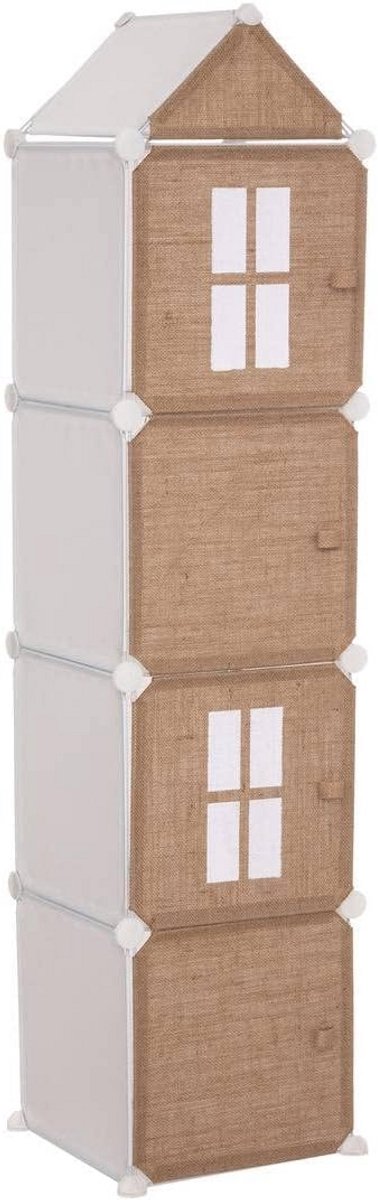 Staande Opbergzuil met Jute Manden - Beige Kinderkamer Organizer