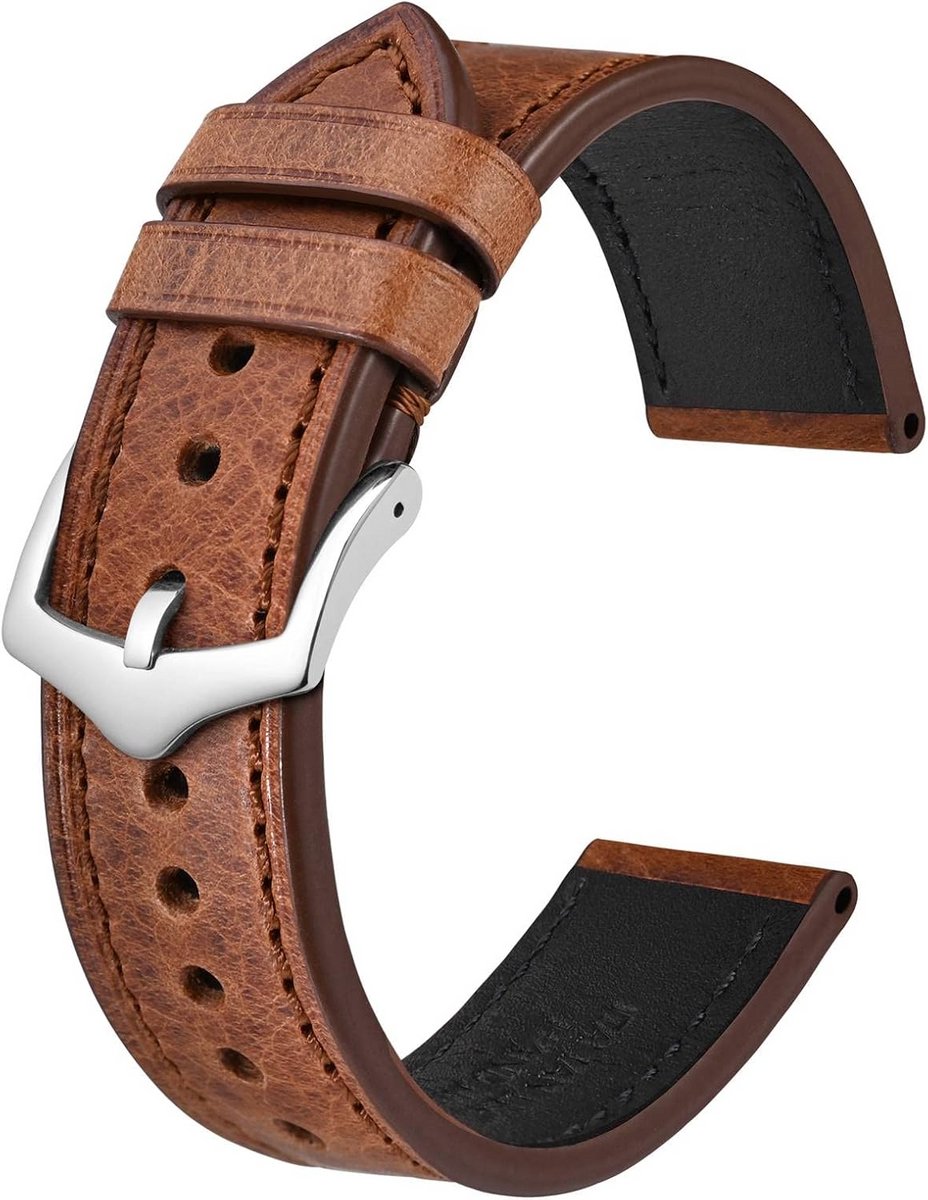 Leren Horlogebandje Italiaans Leer - 18mm, 20mm, 22mm - Olie Wax Lederen Vervangingsband