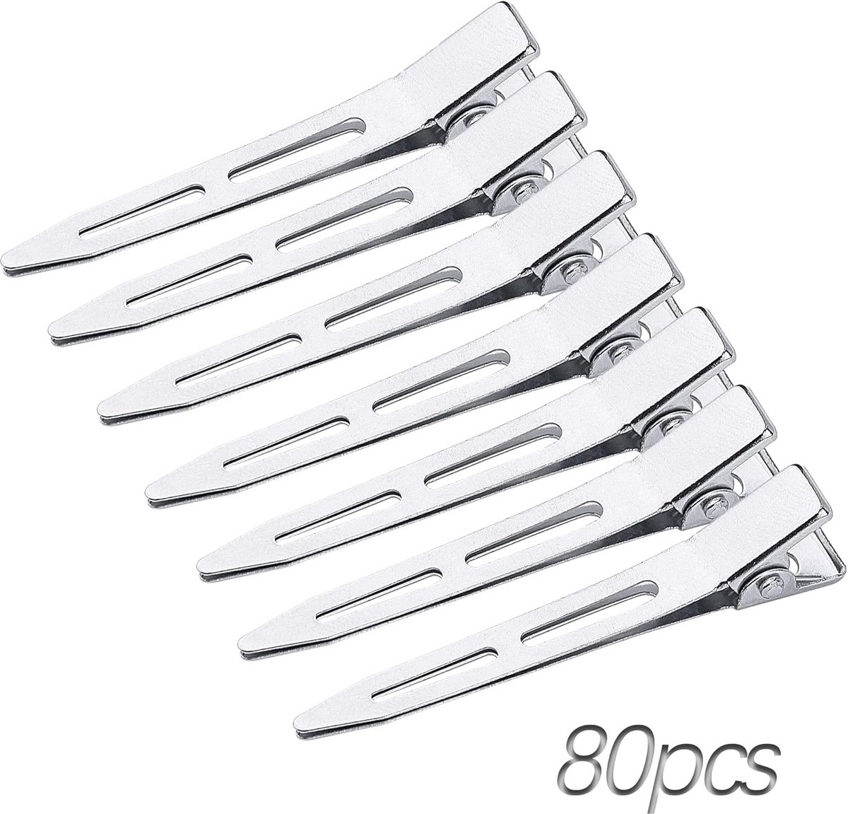 Metalen Haarklemmen Zilver 80 Stuks 5,5 cm voor Kapsalon en Haarstyling