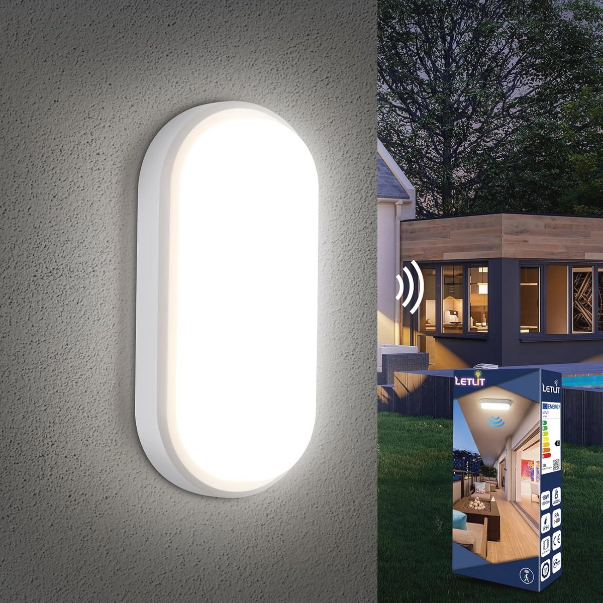LED Plafondlamp Ovaal 12W - Vochtige Ruimtes Verlichting met IP54