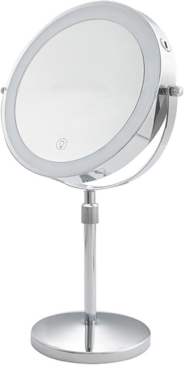 Vergroot Make-up Spiegel met Verlichting, 8 Inch, 1x/10x Vergroting, USB Oplaadbaar