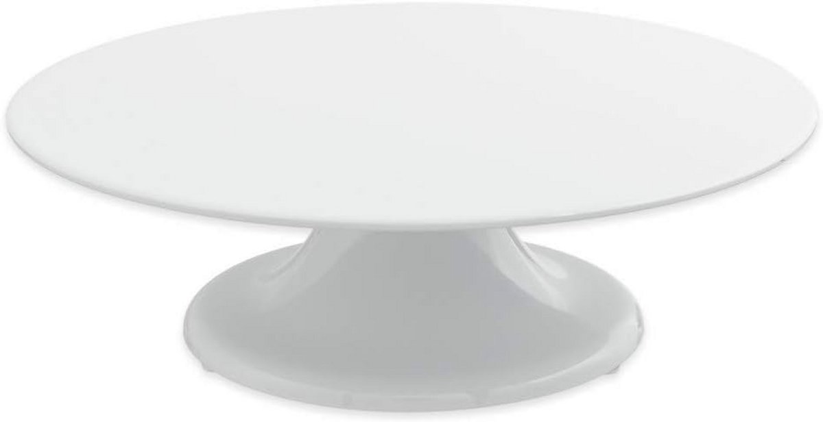 Draaibare Taartplateau Rond - Witte Melamine Taartplateau Diameter 32 cm - Kunststof