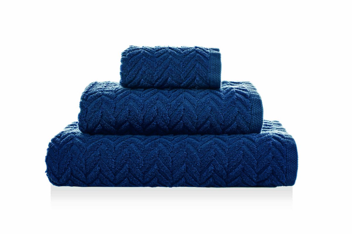 Sorema - Handdoek - Chevron - Denim- 50x100cm