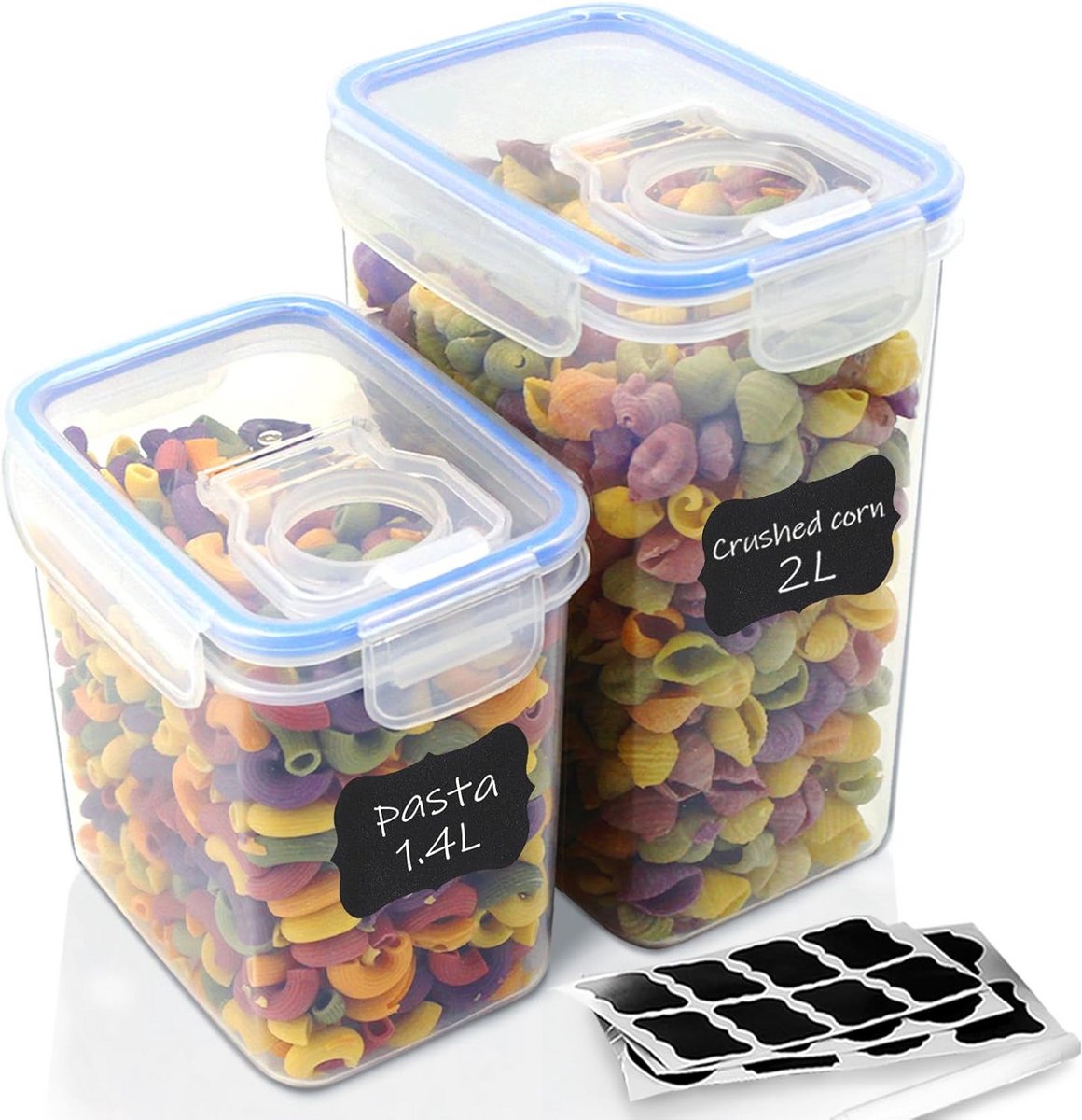 Set van 6 luchtdichte voedselcontainers - BPA-vrij kunststof keukenorganizer