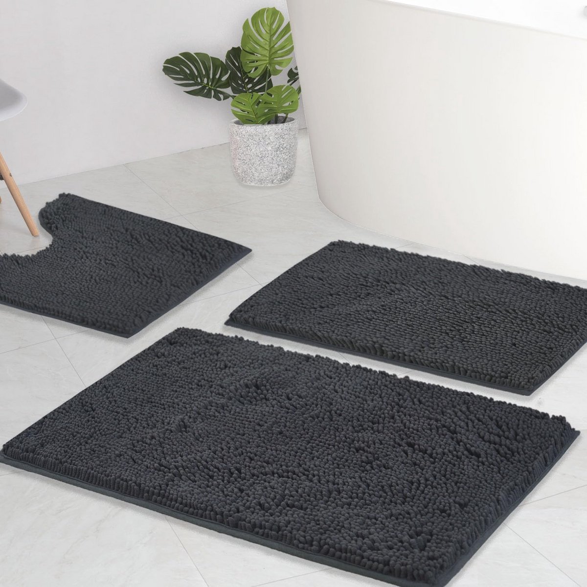 Badkamertapijten Set - Super Absorberend en Antislip - Zachte Shaggy Badmatten voor Badkamer