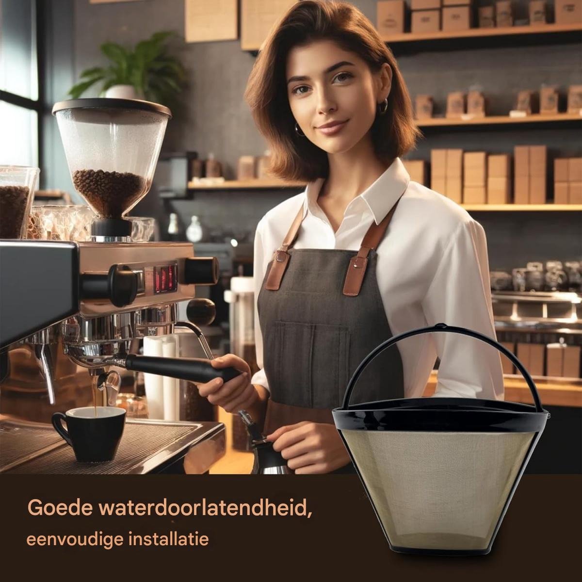 longziming -2*Herbruikbare Koffiefilter van Roestvrijstaal – Fijnmazig RVS Gaas – Duurzaam & Milieuvriendelijk – Geschikt voor Veel Koffiemachines — cadeau in Kookcadeaus - foto 7