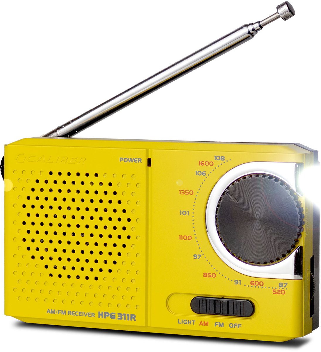 Caliber Noodradio - Radio op Batterijen - Draagbare Radio - Zakradio - AM/FM Radio - Koptelefoonaansluiting (HPG311Y)