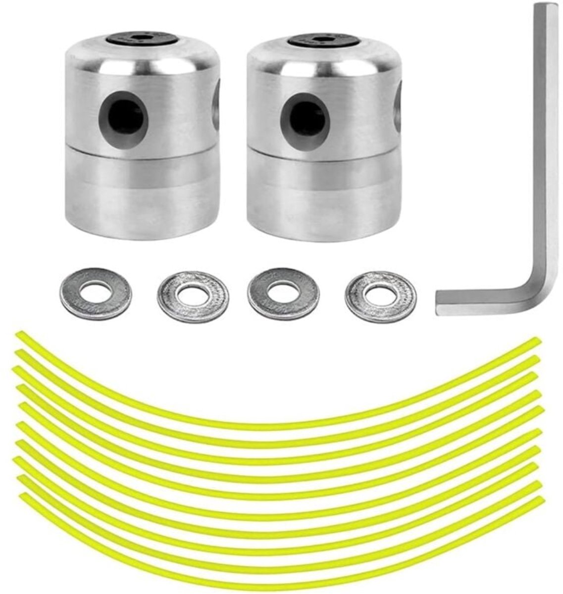 Set van 2 Universele Aluminium Trimmerkoppen - Dubbele draadspoel - Duurzaam en lichtgewicht - Tuin en parkonderhoud - Geschikt voor diverse grasmaaiers en bosmaaiers - Zilver