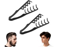 2 stuks - Haarstylingkam - Hoge kam - Geschikt voor krullend en dik haar - Ideaal voor het touperen van kapsels 19 cm (zwart)