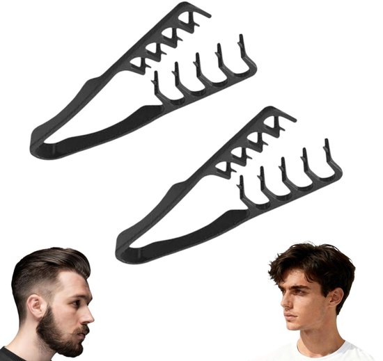 2 stuks - Haarstylingkam - Hoge kam - Geschikt voor krullend en dik haar - Ideaal voor het touperen van kapsels 19 cm (zwart)