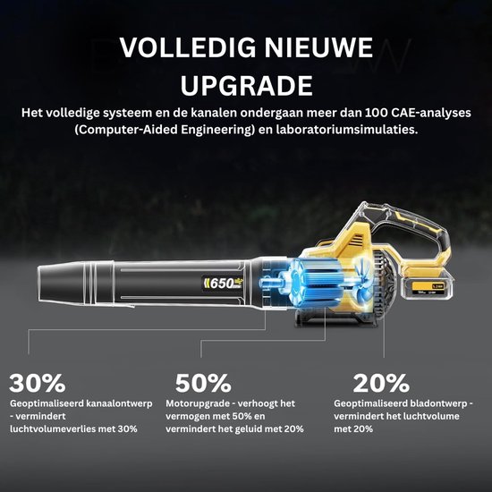 VLSelect® Bladblazer - Blaasmachine - Accu blazer - Geel van Merkloos	 — afbeelding 2