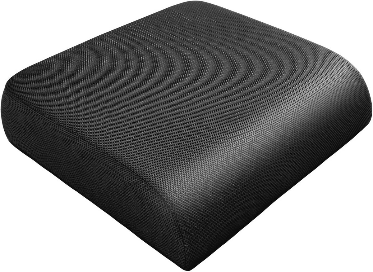 Extra dik groot zitkussen - 19 x 17,5 x 4 inch Gel Memory Foam kussen met draaggreep en antislip bodem