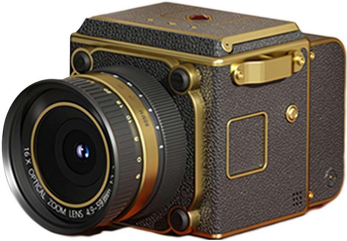Retro mini CCD-camera, 4K digitale camera met dubbele lens, 3 MP foto's, 16x zoom, OTG-deling, compacte ABS-behuizing, ideaal voor studenten en contentmakers - met 32 GB geheugenkaart (zwart)