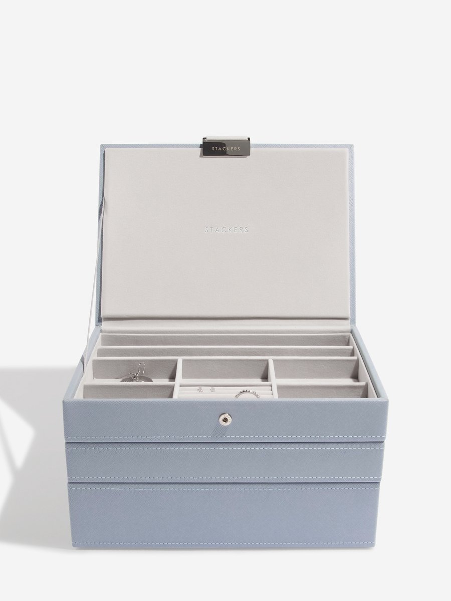 STACKERS 3-Set DUSKY BLUE Sieradendoos - Juwelendoos - Sieradenhouder - Sieraden Organizer