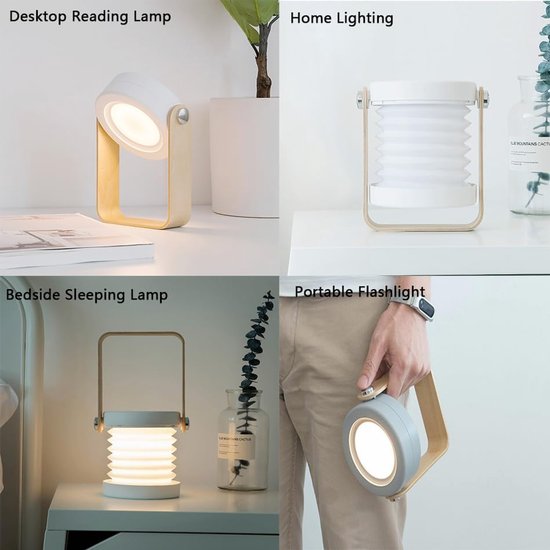 Uitschuifbaar nachtlampje voor kinderen - USB oplaadbaar, draagbaar, multifunctioneel - Cartoon uitschuifbare lantaarn - Draagbare zaklamp voor thuis - 20*15*6 cm - Geschikt voor kinderkamer/babykamer, ideaal als cadeau - Wit — afbeelding 5