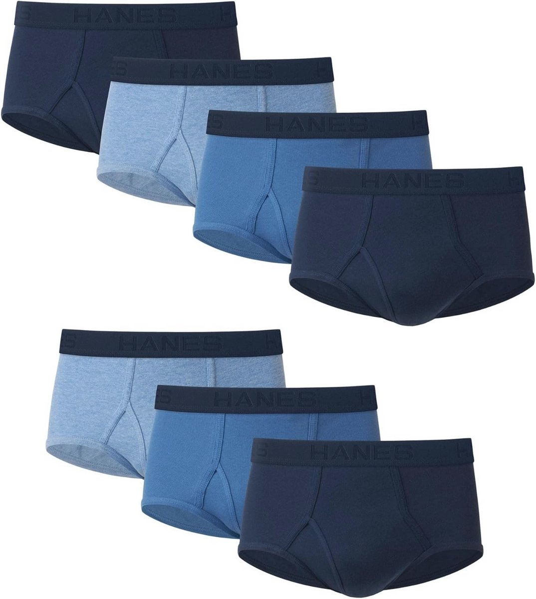 Comfortabele Heren Slip, 7-Pack, Blauw Assortiment, XL