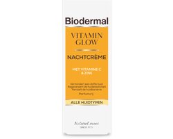 Biodermal Vitamin Glow Nachtcrème met vitamine C en zink - Gezichtsverzorging - 50 ml