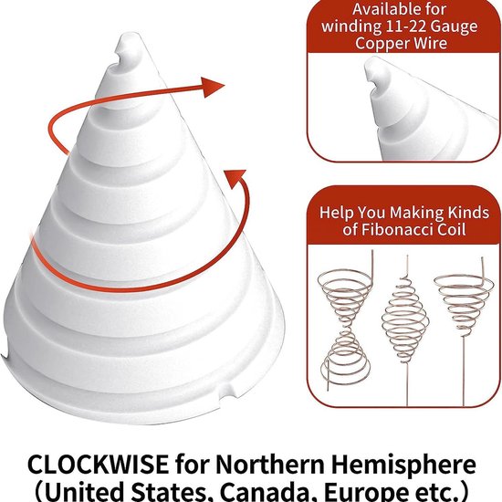 2 stuks Spiraalwikkeljig - Grote maat Koperen Tuinantenne Maken Gereedschap - Tuin Koperdraad Antenne Jig — afbeelding 4