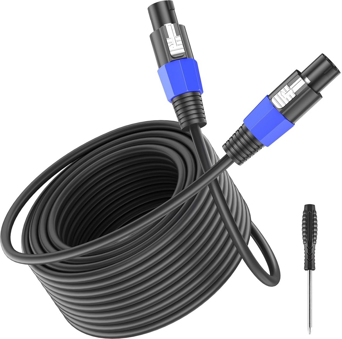 1 Meter Luidsprekerkabel met Speakon Stekkers voor DJ en PA Systemen - 12 AWG Draad