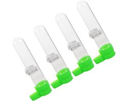 Elkuaie Waterdispensers Voor Vogels - Automatische Drinkflessen - Transparant Ontwerp En Leak-Proof Constructie - 4 Stuks - Geschikt Voor Thuis En Onderweg Lichtgroen