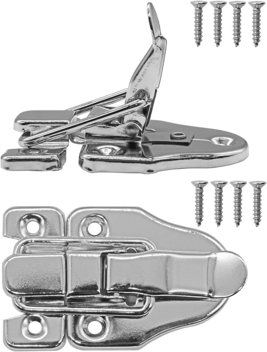 2 Sluitingen voor Kisten en Boxen - 60 x 40 mm - Zilver