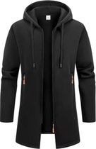 Lange designer vest met Rits Getailleerd - Jas - Lang - Zwart - Rits
