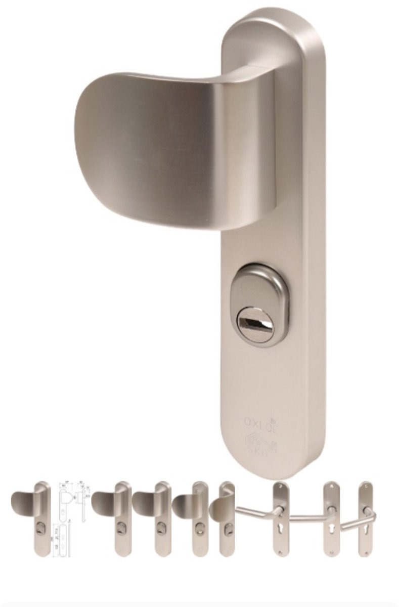 OXLOC Veiligheidslangschild KTB deurduwer + krukgat ovaal L PC55 40MM