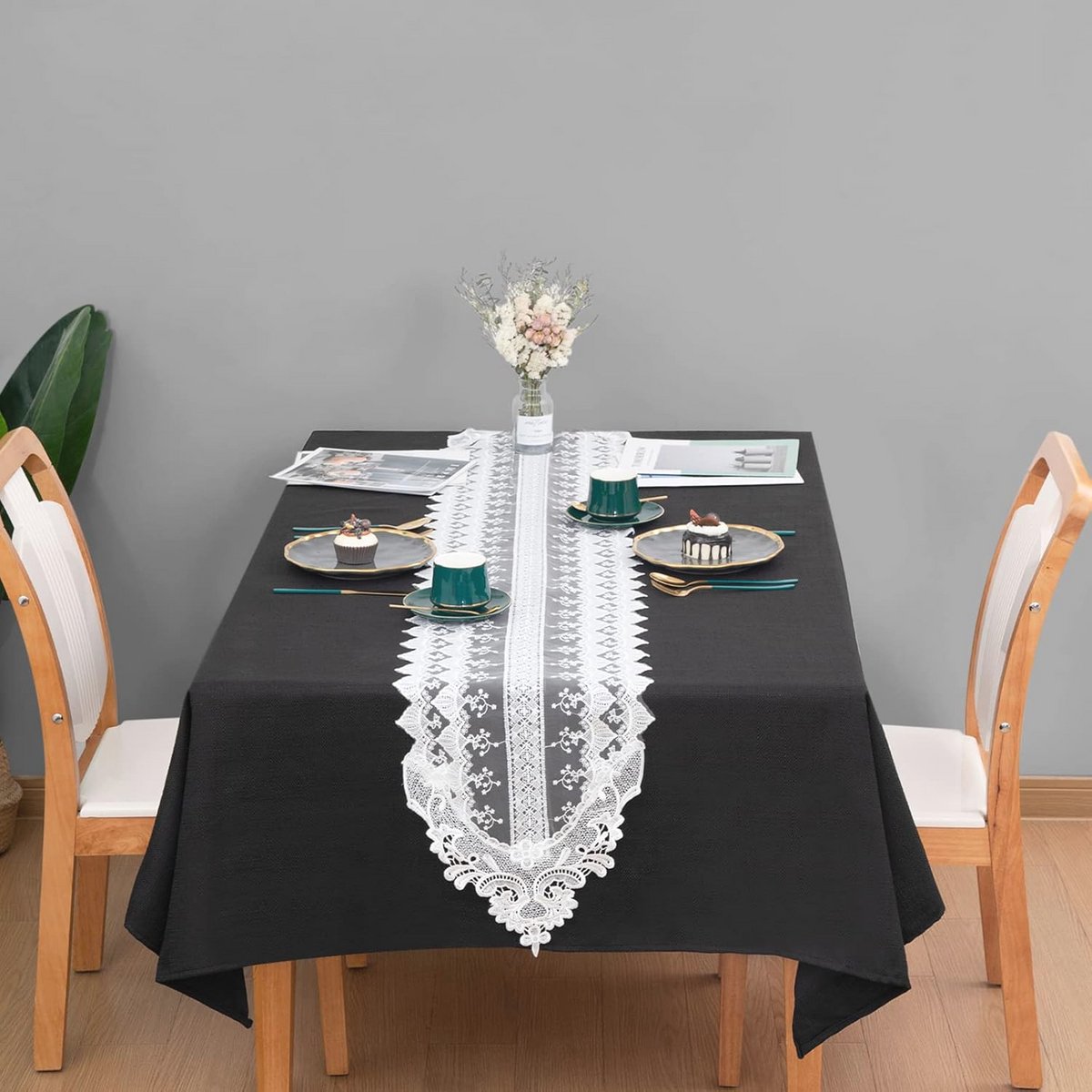 Tafelkleed Waterafstotend Linnenlook 145 x 145 cm Kleur en Maat naar Keuze