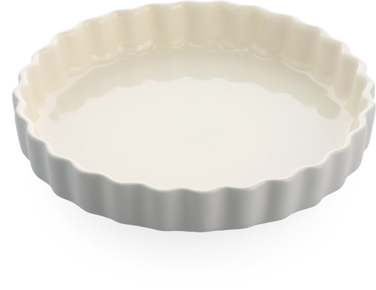 Dagelijkse kost taartvorm voor appeltaart - 27 cm - Aardewerk/steengoed - Ovenbestendig tot 260°C - vaatwasserbestendig - lichtgrijs