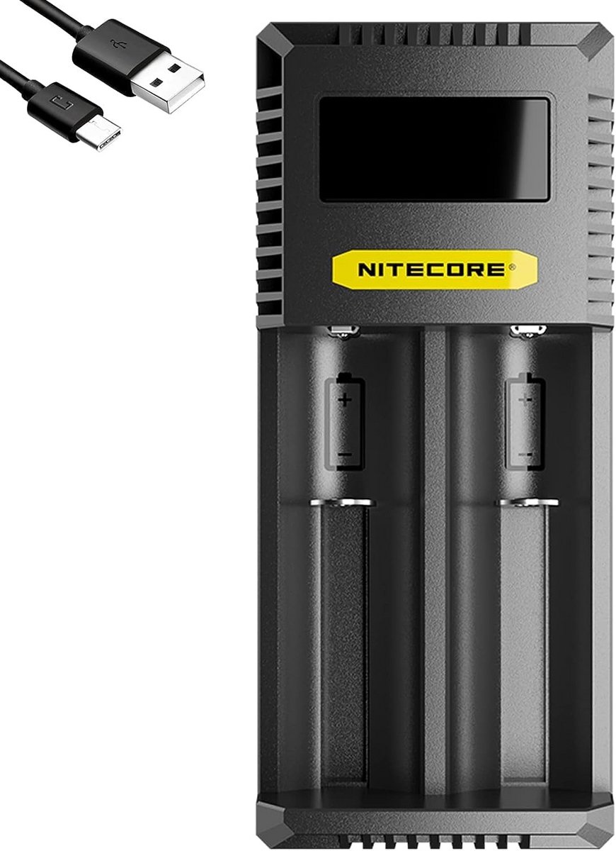 USB-C Oplader met Twee Slots voor Batterijen